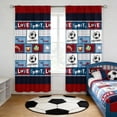 thumbnail image 4 of Kitchen Curtain Set 65 in x 30 in Soccer Ball Design Polyester Door Divider with V-Cro Hook for Washbasin Cabinet Dust Protection, 4 of 6