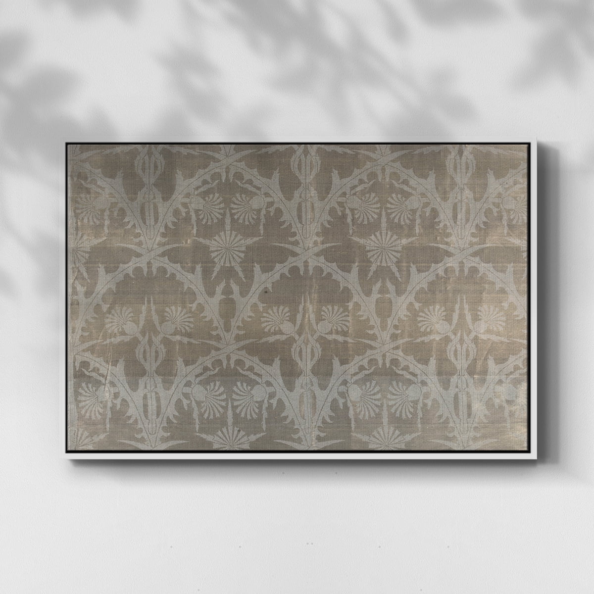 Vintage Abstract Print-XIII Framed in White Wood Gallery Wrapped Canvas 17 in. x 25 in.