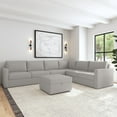 thumbnail image 2 of Flexsteel Flex 6-Seat Fabric Sectional with Arm & Storage Ottoman in Taupe, 2 of 5