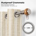 thumbnail image 6 of Beige White Stripes Outdoor Curtains for Patio, Rustic Warm Beige Lines Linen Texture Waterproof Outside Curtains Privacy Blackout Curtain for Porch Pergola Cabana, 1 Panel 54W x 84L Inch, 6 of 9