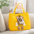 thumbnail image 5 of Pet Canvas Shoulder Bag with Head Hole, 14.96 x 14.96 Inch Portable Tote Carrier with Breathable Opening, 3 Animal Designs Available for Small Pets and Outdoor Use, 5 of 5