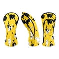 thumbnail image 6 of Golf Head Covers for Woods and Driver Waterproof Leather Golf Club Head Covers for Women Men Golf Driver Fairway Wood Headcover Black-White Cat & Paw Pattern, 6 of 7