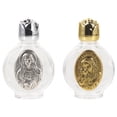 thumbnail image 1 of 2pcs Glass Holy Water Bottle Embossed Glass Holy Water Bottle Pocket Holy Water Bottles, 1 of 6