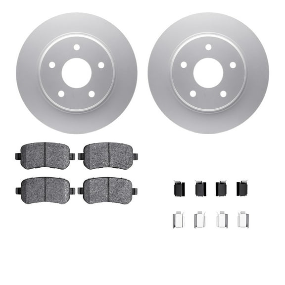 Dynamic Friction Company Rear Geospec Brake Rotors with 5000 Advanced Brake Pads includes Hardware 4512-40146