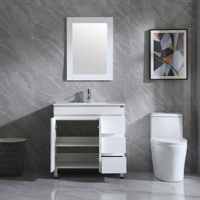Buy Walcut 32 White Modern Ceramic Vessel Sink Wood Bathroom Vanity Cabinet W Mirror Faucet Online In Indonesia 481508008 Buy Walcut 32 White Modern Ceramic Vessel Sink Wood Bathroom Vanity Cabinet W Mirror Faucet Online In Indonesia 481508008