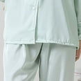 thumbnail image 3 of BLVB Women's Silk Satin Pajama Sets 2 Piece Long Sleeve Button down Shirts and Pants Outfits Sleepwear Pjs, 3 of 7