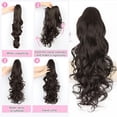 thumbnail image 4 of Ponytail Extension,24 Inch Claw Clip in Long Curly Wavy Black Brown Ponytail Hair Extension Jaw Clip  Pony Tails Hairpiece for Women, 4 of 7