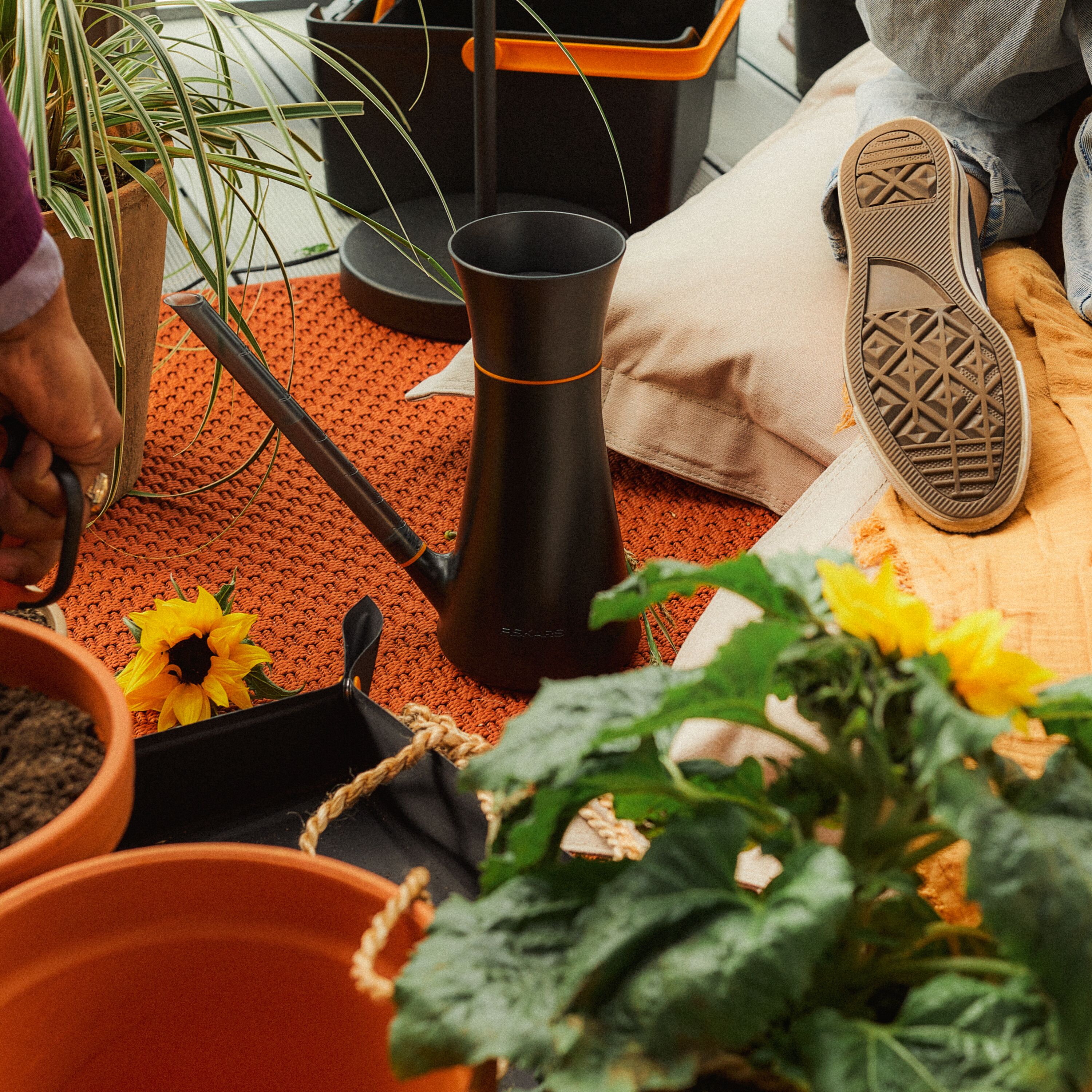 Fiskars 40 oz Watering Can Orange and Black photo 7