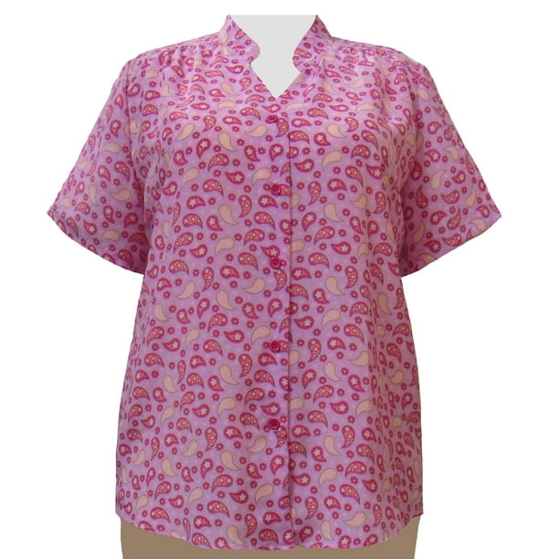 plus size mandarin collar blouse