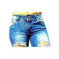 thumbnail image 2 of Jack David Juniors Womens Blue Denim Jeans Destroy Skinny Ripd Distressed Pants, 2 of 4