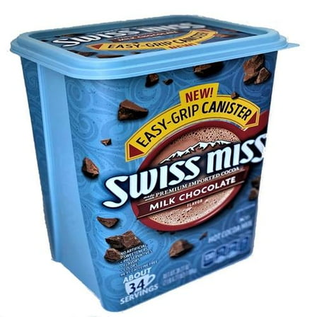 Swiss Miss Milk Chocolate Flavored Hot Cocoa Mix, 38.27 Oz Square Canister - Pack of 2