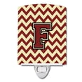 thumbnail image 1 of Carolines Treasures CJ1061-FCNL Letter F Chevron Maroon & Gold Ceramic Night Light, 1 of 1