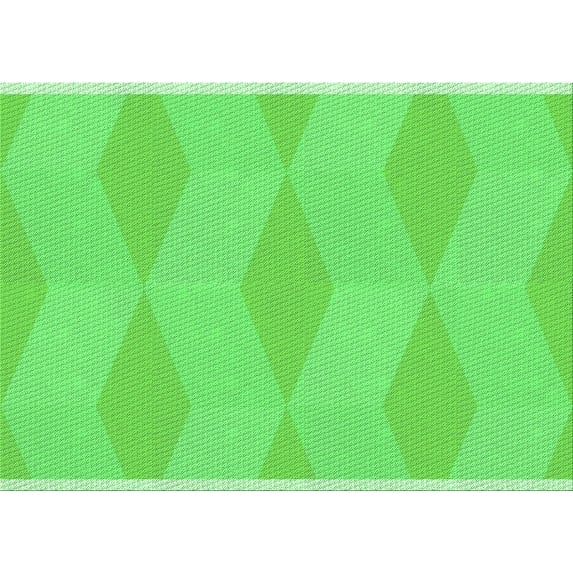 Ahgly Company Indoor Rectangle Patterned Neon Green Area Rugs, 3' x 5'