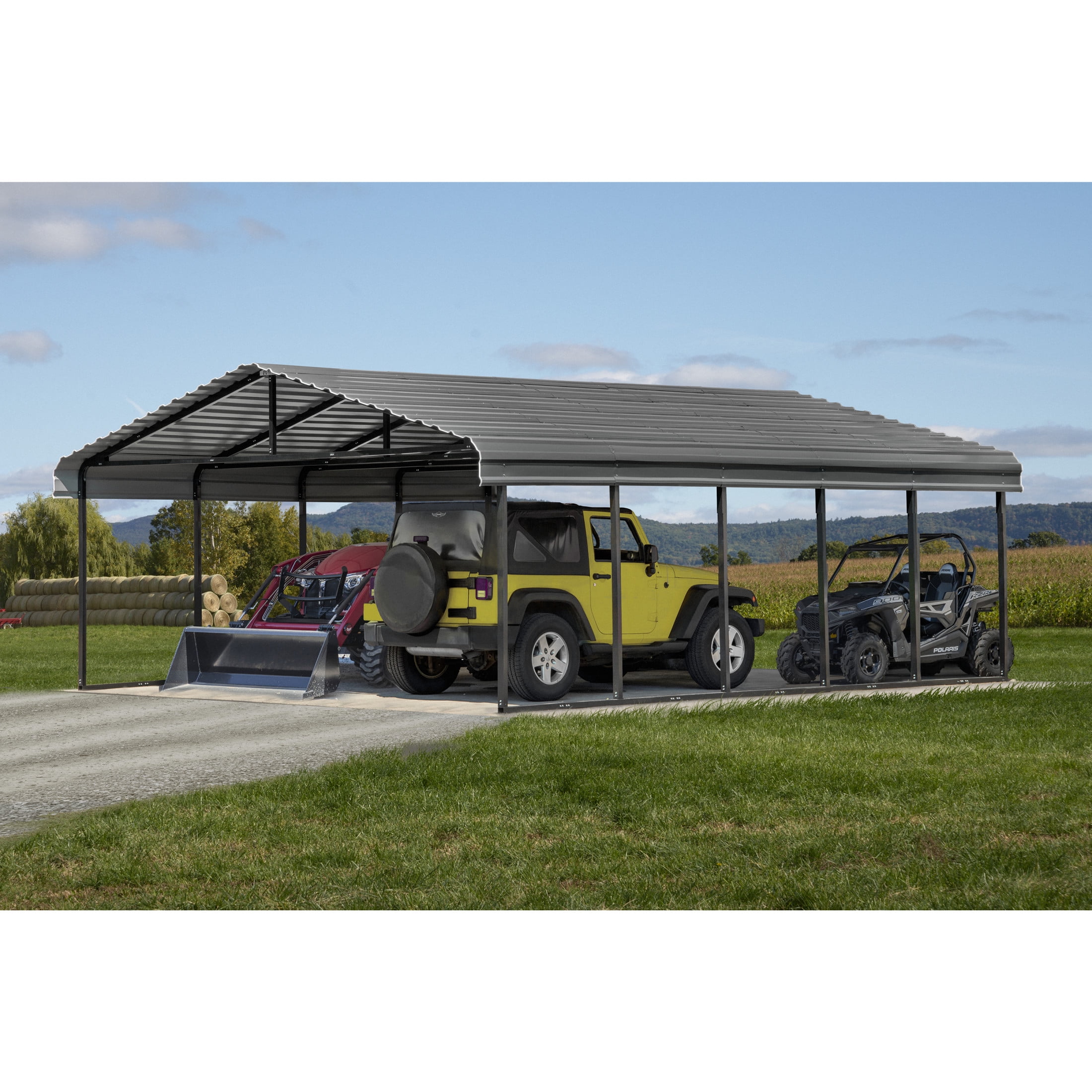 Arrow 20 x 24 x 7 ft Charcoal Carport