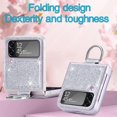 thumbnail image 6 of Case for Galaxy Z Flip 4 5G 2022 Cover,  Fashion Glitter Slim TPU Frame Back Cover Protective Phone Case for Galaxy Z Flip 4 5G 2022, with Ring, Silver, 6 of 12