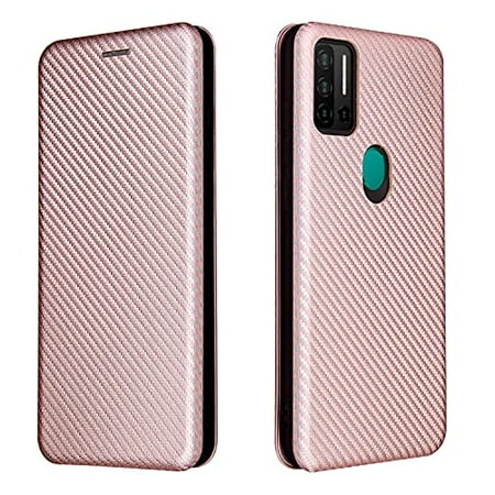 SZCINSENforUlefoneNote11PCase,LuxuryCarbonFiberPUandTPUHybridCaseFullProtectionShockproofFlipCaseCoverforUlefoneNote11P(Color:Pink)