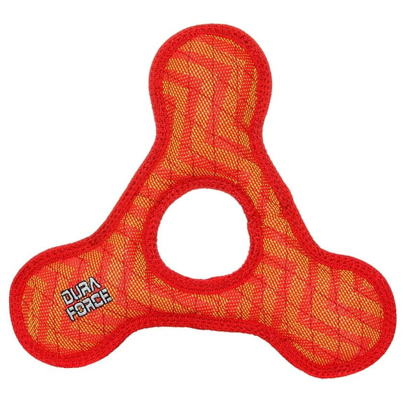 DuraForce TriangleRing ZigZag Red Durable Woven Fiber Squeaky Dog Toy
