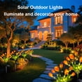 thumbnail image 4 of Rirool Solar Garden Lights Outdoor, 2 Pack Solar Tulip Lights with 14 Flowers, IP65 Waterproof LED Stake Light for Yard, Pathway, Patio, Landscape (Orange), 4 of 8