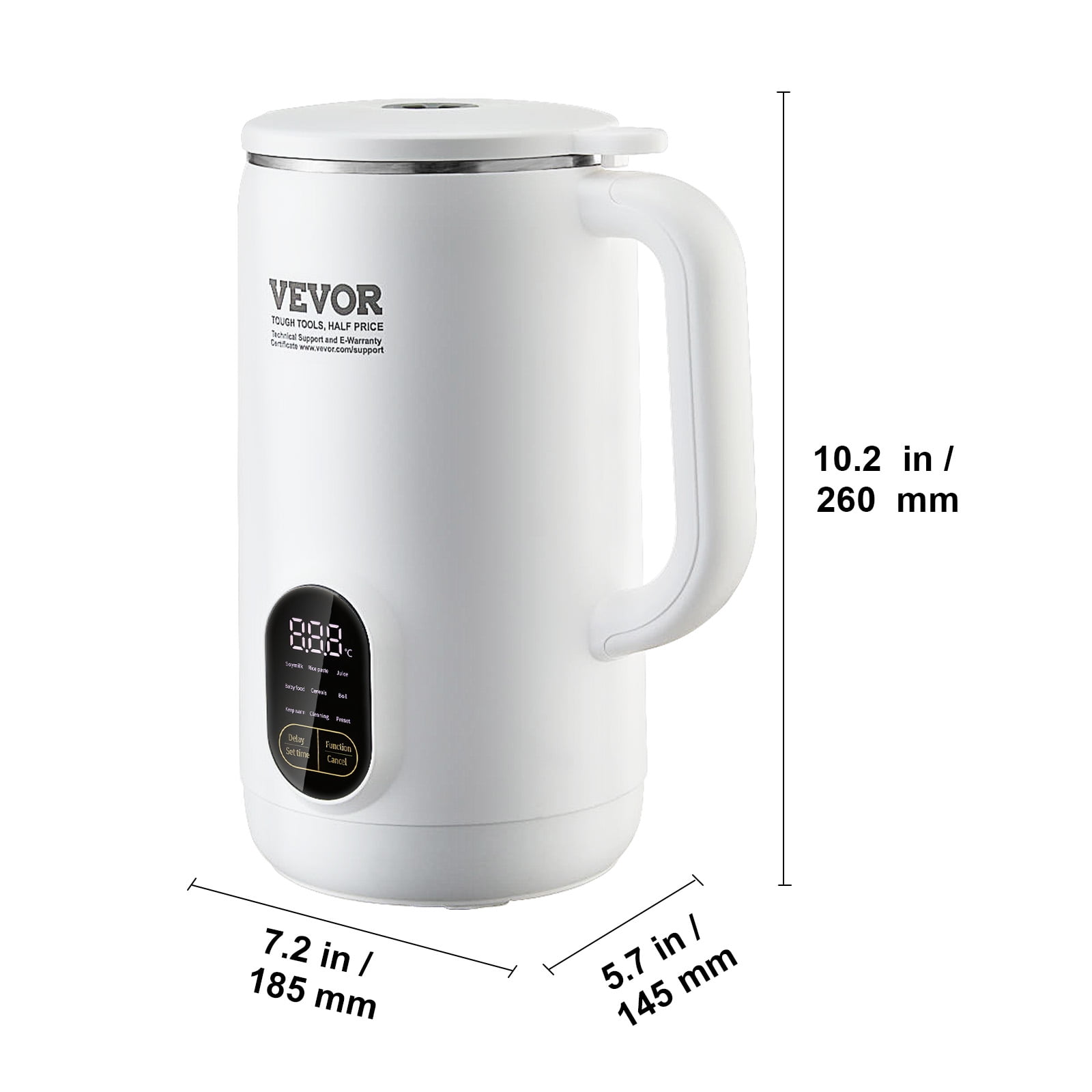 KFFKFF Nut Milk Maker 9-in-1 Soy Milk Maker 8-Leaf Blades 800ML 1-18 Hours Timer