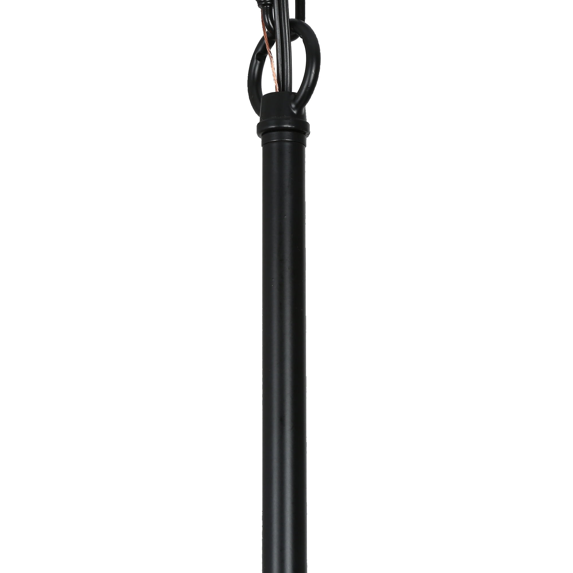 LNC 6-Light Modern/Contemporary Matte Black Large Candle Chandelier