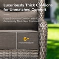 thumbnail image 6 of Jentlehouse 7-Piece Patio Fire Pit Set with 6'' Thick Cushion Swivel Gliding Chair and Side Table,Outdoor Conversation Set with Firepit Table,Hidden Tank for Balcony Deck Yard, 6 of 13