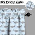 thumbnail image 5 of Kitchen Curtains 24 Inch Short - 3 Panel Set, Shark Whale Dolphin Ocean Theme, Rod Pocket Window Curtain, 100% Polyester for Nautical Farmhouse Kitchen, Easy Wash, 5 of 6