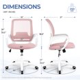 thumbnail image 4 of CELTOSS Ergonomic Home Office Chair, Mid Back Lumbar Support Desk Chair, Adjustable Height with Armrests for Adults, Pink, 4 of 11