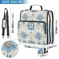thumbnail image 3 of Water-Resistant 3-Ring Binder Organizer with Multiple Pockets Zipper Binder Bag for Office Elegant and Timeless Blue Flower, 3 of 8
