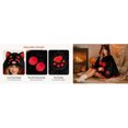 thumbnail image 5 of Cute Cat Bat Wearable Fleece Blanket Hoodie Cape with Red Wings and Paws for Women Comfortable Home Wear, 5 of 9