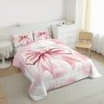 thumbnail image 4 of Homewish Lovely Bow Knot Queen Comforter Set,Cartoon Bowtie Ribbon Bedding Sets,Pink White Ombre Bedding Comforter Set For Girl Kids,Microfiber Bedroom Decor Reversible,3pcs, 4 of 9