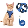 thumbnail image 2 of Breathable Mesh Dog Cat Harness and Leash Set, No-Pull Adjustable Pet Vest Harness for Small Medium Dogs and Cats, Comfortable Walking Gear for Pets,Dark Blue,M, 2 of 9