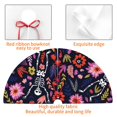 thumbnail image 6 of Kll 36" Christmas Tree Skirt Dancing Skeletons Floral Garden Xmas Tree Skirts Mat For New Year Xmas Holiday Party Indoor Outdoor Home Decoration, 6 of 9