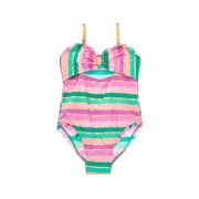 Flapdoodles girls Stripe Print Swimsuit, 6X