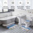 thumbnail image 6 of Summer Vacation Bathroom Rugs Set Watercolor Beach Chair Non Slip Absorbent Soft Bath Mats 3 Piece Set with Bathroom Rug, U-Shaped Floor Mat, Toilet Seat Cover Small Size, 6 of 9