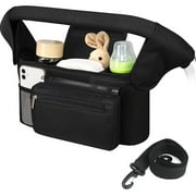 ZFITEI Stroller Organizer with 2 Cup Holder, Detachable Zippered Pocket & Adjustable Shoulder Strap, Universal Stroller Accessories Fits For All Baby Strollers