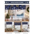 thumbnail image 6 of Valance Curtains for Kitchen Windows Merry Chrismas Golden SnowflakesRod Pocket Valance Winter Snow Blue BackShort Window Curtain Topper for Bedroom Living Room Bathroom 54x18in, 6 of 7