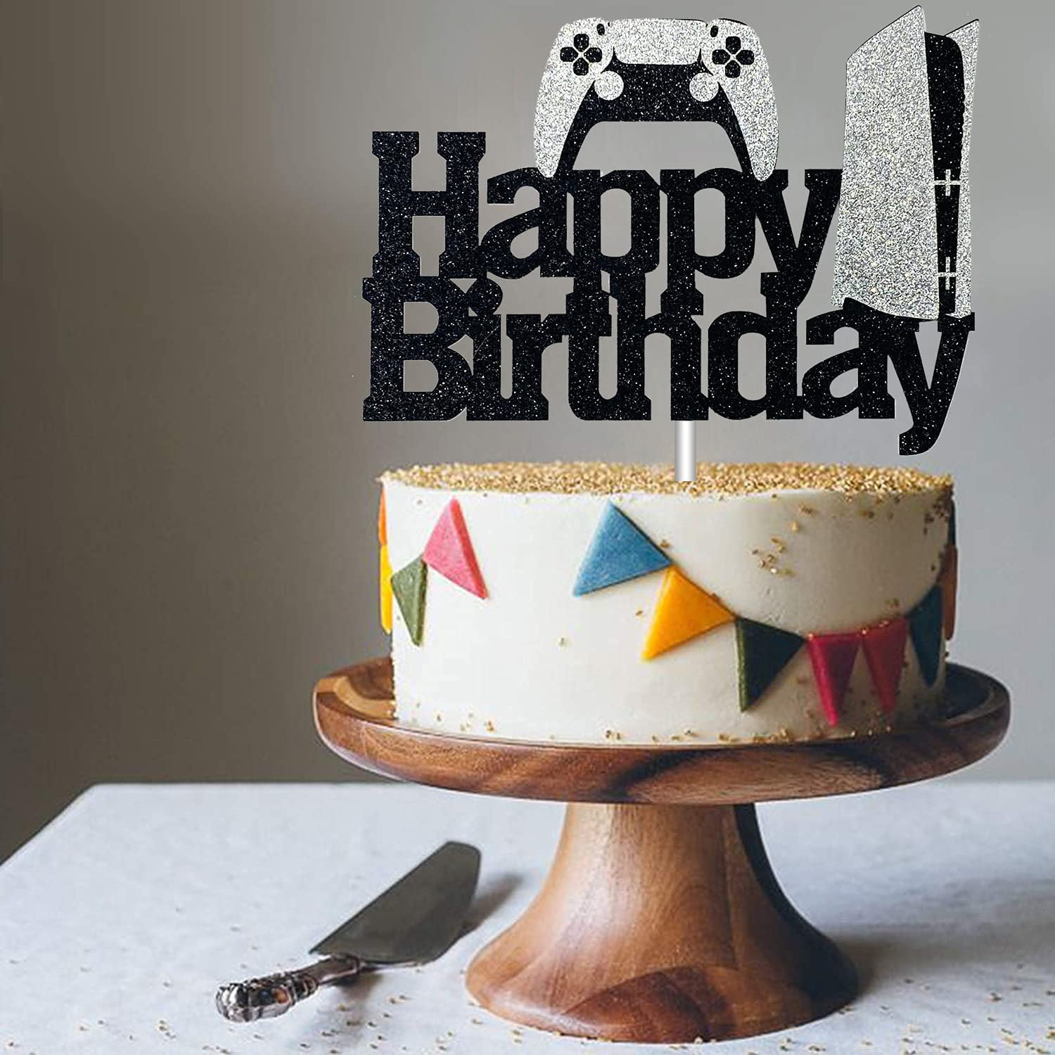 Video Game Cake Topper - Game Controller Happy Birthday Cake Decorations -  PS5 Gaming Cake Topper for Boys Men's Game Theme Party - Walmart.com