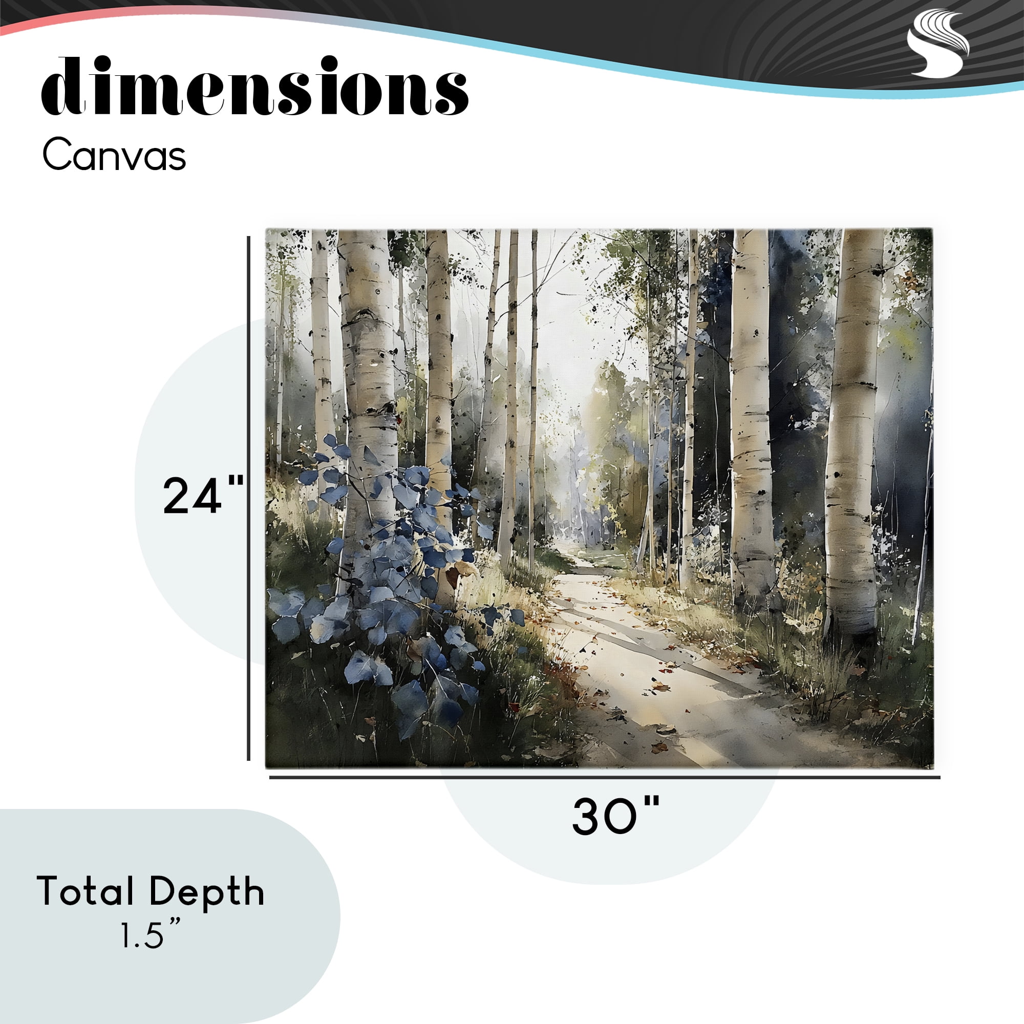 Stupell Industries Blue Birch Sunlit Forest Canvas Wall Art, design by Franklyn Gregory