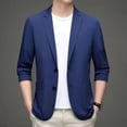 thumbnail image 3 of Traje pequeño informal de color sólido fino de primavera y verano para hombre, traje de negocios coreano para hombre, chaqueta de protección solar occidental para hombre, 3 of 5