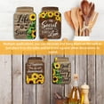 Hvxrjkn 4Pcs Vintage Mason Jar Wall Decor Wood, Rustic Sunflower Wall