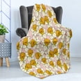 thumbnail image 4 of Yellow Flower Soft Flannel Fleece Blanket, Playful Spring with Narcissus Daffodils Flourish Graphic Garden, Cozy Plush for Indoor and Outdoor Use, 50" x 70", Pale Pink Yellow Cream, by Ambesonne, 4 of 5