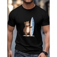 thumbnail image 4 of Men's T-Shirt,Short Sleeve Tee Shirt Casual Tops Brown Bear Crew Neck T Shirts for Men, 4 of 8