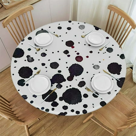 

Facannap Dots Particles Kinetic Pointillism Round Tablecloth Outdoor Fitted 100% Polyester Fiber 38-42