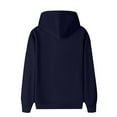thumbnail image 3 of Mens Sweatshirts Hoodie Pullover Basic Solid Winter Long Sleeve Oversized Hoodie Navy XL, 3 of 5