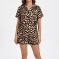 thumbnail image 5 of CTM  Short Sleeve Leopard Print Pajama Set (Women), 5 of 7