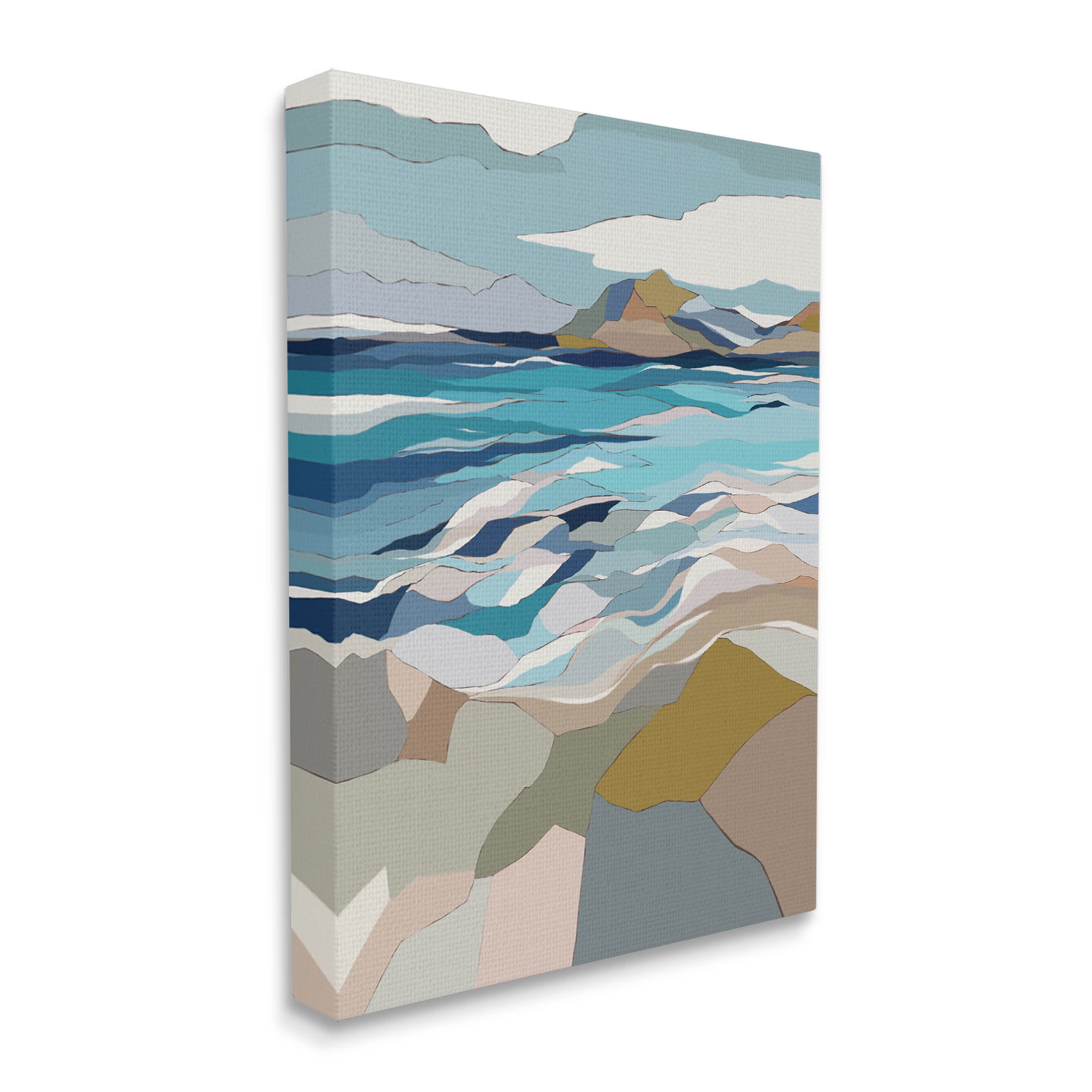 Stupell Industries Rolling Beach Waves Abstract Shore Graphic Art Gallery Wrapped Canvas Print Wall Art, Design by Nikita Jariwala