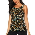 thumbnail image 1 of Fotbe Teal Leopard Blusas Sin Mangas para Mujer – Estilo Casual, Corte Suelto, Slim-Fit, Cuello Redondo Deportivo, Tops de Verano para Gimnasio y Yoga-Medium, 1 of 7