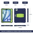 thumbnail image 6 of XYX Case for iPad Air 11 inch M2 2024 (6th Gen), Dual Layer Slim Heavy Shockproof Rugged Protective Cover Case with Kickstand (Navy Lime), 6 of 7