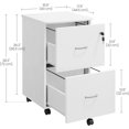 thumbnail image 3 of VASAGLE 2-Drawer Filing Cabinet, Mobile Printer Stand with Lock, File Organizer for Home Office, Modern, White, 3 of 5