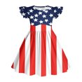 thumbnail image 6 of MKOSPLRT 4th of July Girl Dress 3-12 Years Fly Sleeve Crewneck A Line Dress USA Stars Striped Midi Dresses Cheap 4th of July Dresses Under $30, 6 of 6